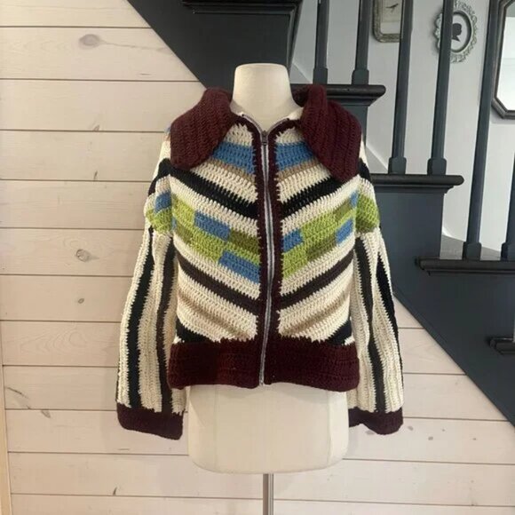 Mandinga x Urban Outfitters Suzia Crochet Sweater Jacket NWOT Size Medium - Picture 6 of 8